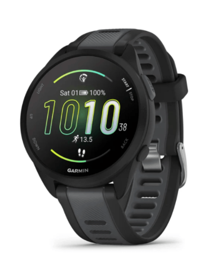 Relógio Garmin Forerunner 165 Preto e Cinza Ardósia WW com Monitor Cardíaco de Pulso e GPS