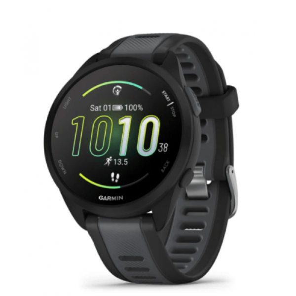 Relógio Garmin Forerunner 165 MUSIC Preto e Cinza Ardósia WW com Monitor Cardíaco de Pulso e GPS